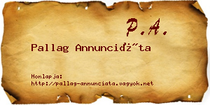 Pallag Annunciáta névjegykártya